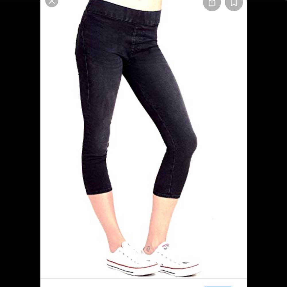 True Religion Black Capri Jeggings | Super Stretch Denim Cropped Pants Size XXS